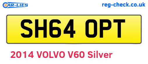 SH64OPT are the vehicle registration plates.