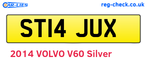 ST14JUX are the vehicle registration plates.