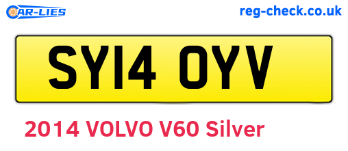 SY14OYV are the vehicle registration plates.
