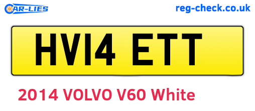 HV14ETT are the vehicle registration plates.