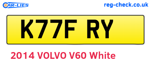 K77FRY are the vehicle registration plates.