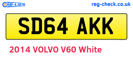 SD64AKK are the vehicle registration plates.