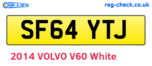 SF64YTJ are the vehicle registration plates.