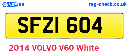 SFZ1604 are the vehicle registration plates.
