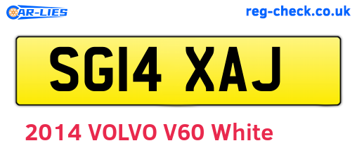 SG14XAJ are the vehicle registration plates.