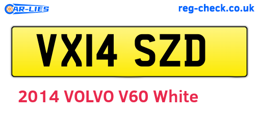 VX14SZD are the vehicle registration plates.