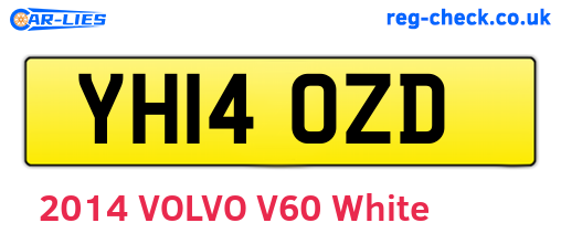 YH14OZD are the vehicle registration plates.