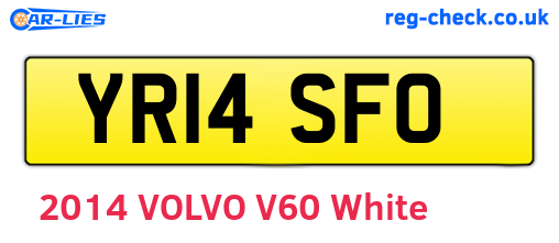 YR14SFO are the vehicle registration plates.