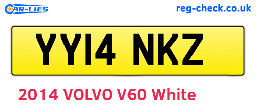 YY14NKZ are the vehicle registration plates.