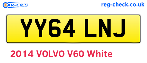 YY64LNJ are the vehicle registration plates.