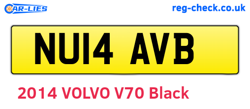 NU14AVB are the vehicle registration plates.
