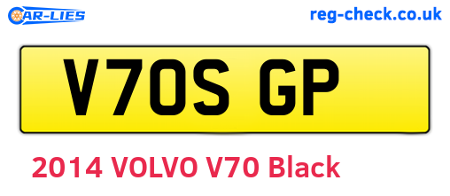 V70SGP are the vehicle registration plates.