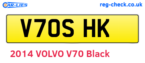 V70SHK are the vehicle registration plates.