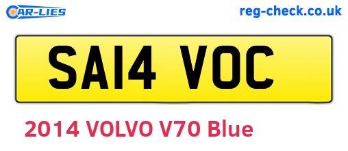 SA14VOC are the vehicle registration plates.