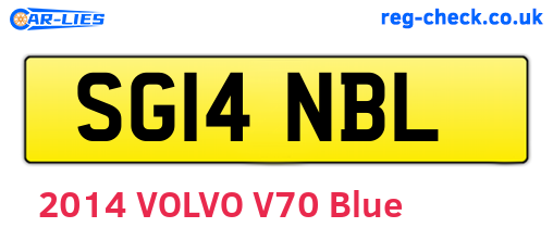 SG14NBL are the vehicle registration plates.