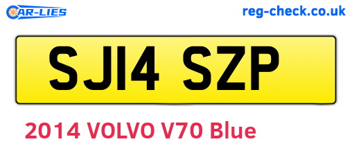 SJ14SZP are the vehicle registration plates.