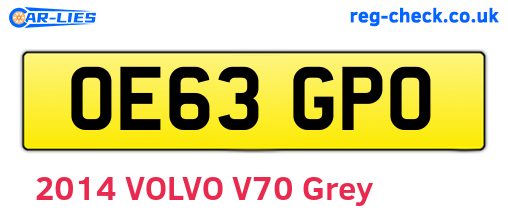 OE63GPO are the vehicle registration plates.