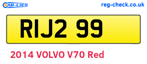 RIJ299 are the vehicle registration plates.