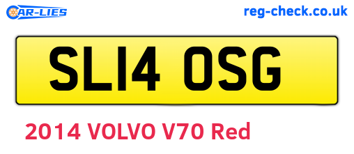 SL14OSG are the vehicle registration plates.