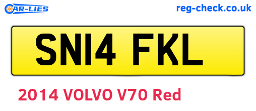 SN14FKL are the vehicle registration plates.