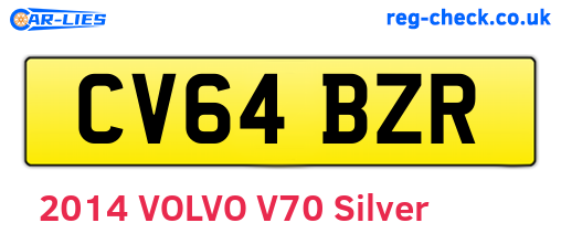 CV64BZR are the vehicle registration plates.