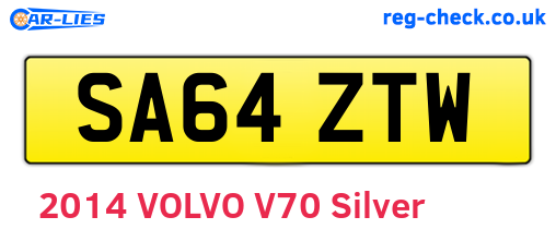 SA64ZTW are the vehicle registration plates.