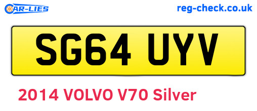 SG64UYV are the vehicle registration plates.