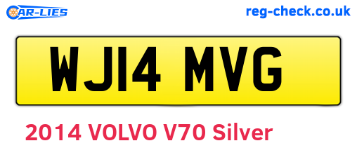 WJ14MVG are the vehicle registration plates.