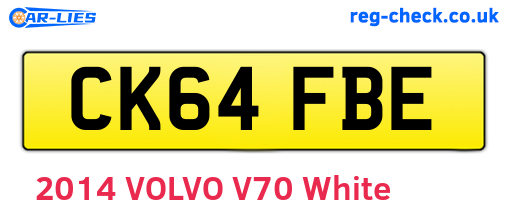 CK64FBE are the vehicle registration plates.