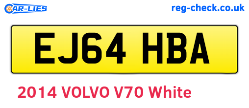 EJ64HBA are the vehicle registration plates.