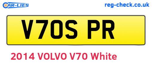 V70SPR are the vehicle registration plates.