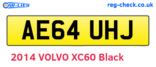 AE64UHJ are the vehicle registration plates.