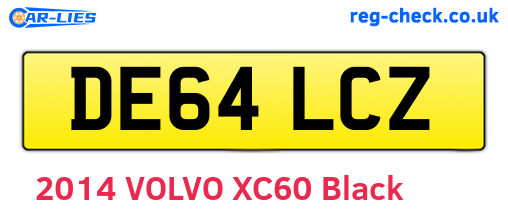 DE64LCZ are the vehicle registration plates.