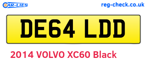 DE64LDD are the vehicle registration plates.