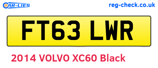 FT63LWR are the vehicle registration plates.