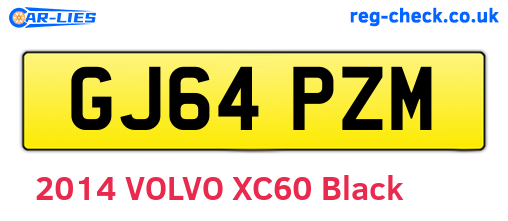 GJ64PZM are the vehicle registration plates.