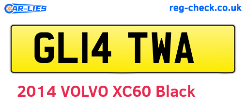 GL14TWA are the vehicle registration plates.