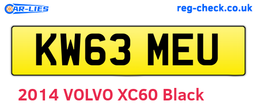 KW63MEU are the vehicle registration plates.