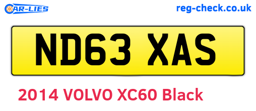 ND63XAS are the vehicle registration plates.
