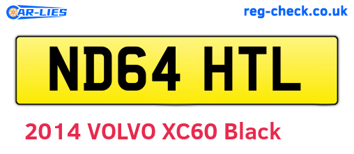 ND64HTL are the vehicle registration plates.
