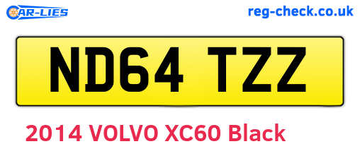 ND64TZZ are the vehicle registration plates.