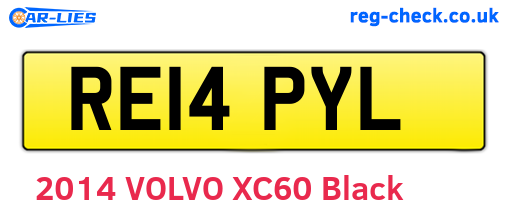 RE14PYL are the vehicle registration plates.