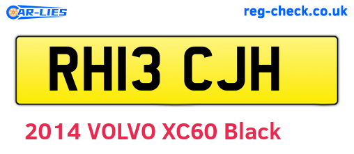 RH13CJH are the vehicle registration plates.