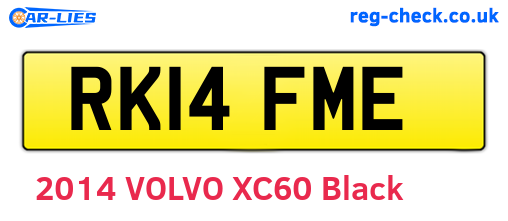 RK14FME are the vehicle registration plates.