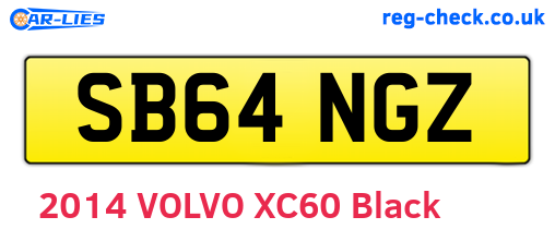 SB64NGZ are the vehicle registration plates.