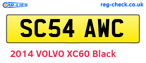 SC54AWC are the vehicle registration plates.