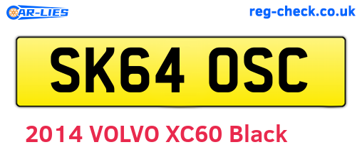 SK64OSC are the vehicle registration plates.