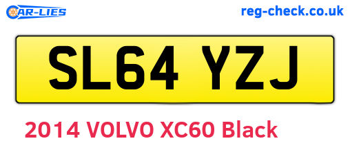 SL64YZJ are the vehicle registration plates.
