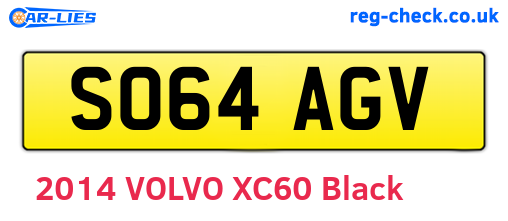 SO64AGV are the vehicle registration plates.