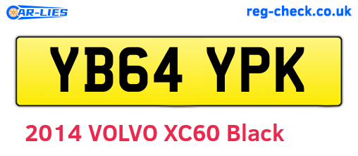 YB64YPK are the vehicle registration plates.